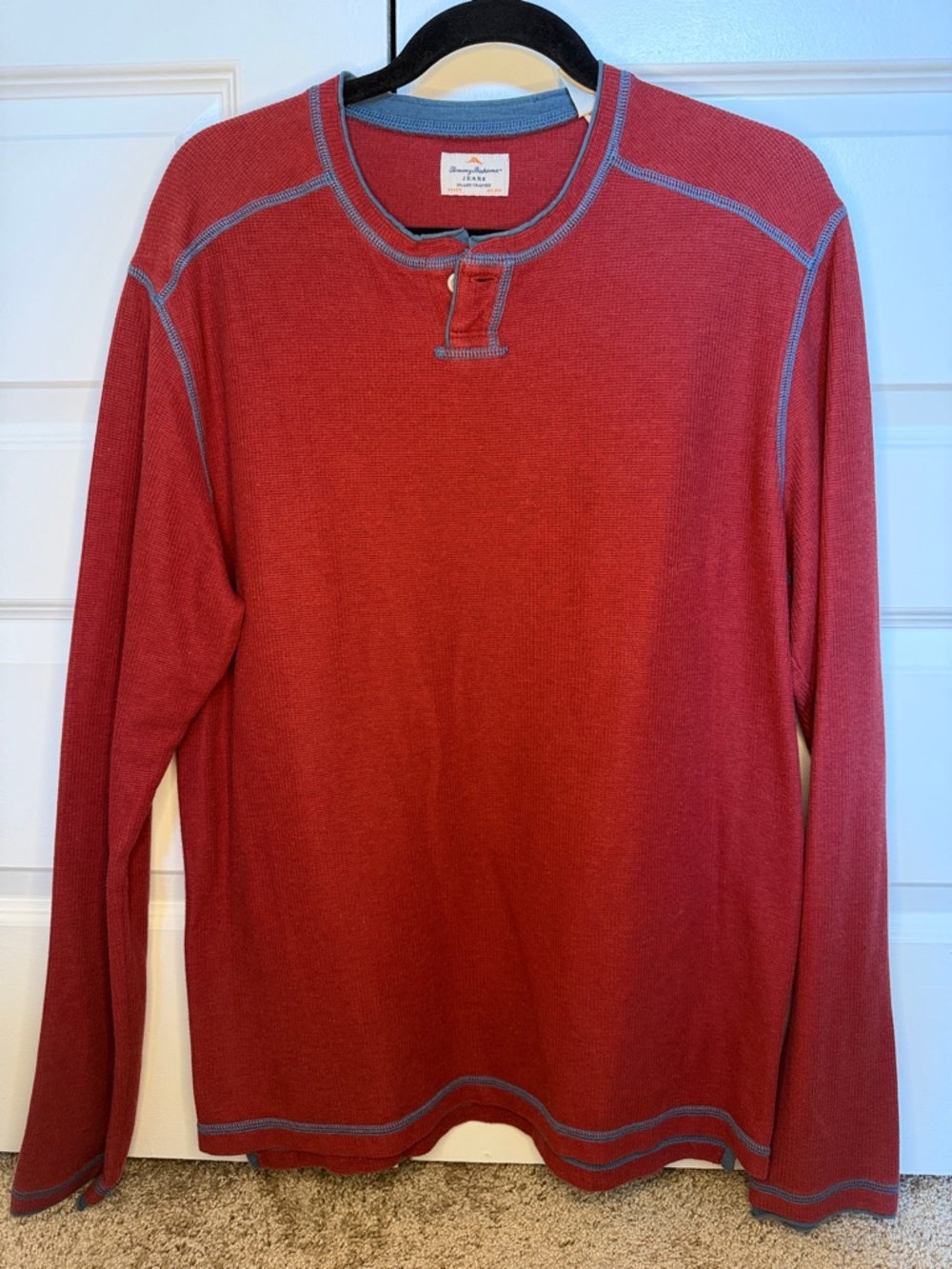 Tommy Bahama Men's Brick Red Long-Sleeve Henley